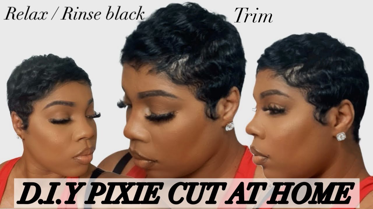 How to Trim + Relax + Rinse black + Mold & Style My Pixie Cut At Home (Step by Step)