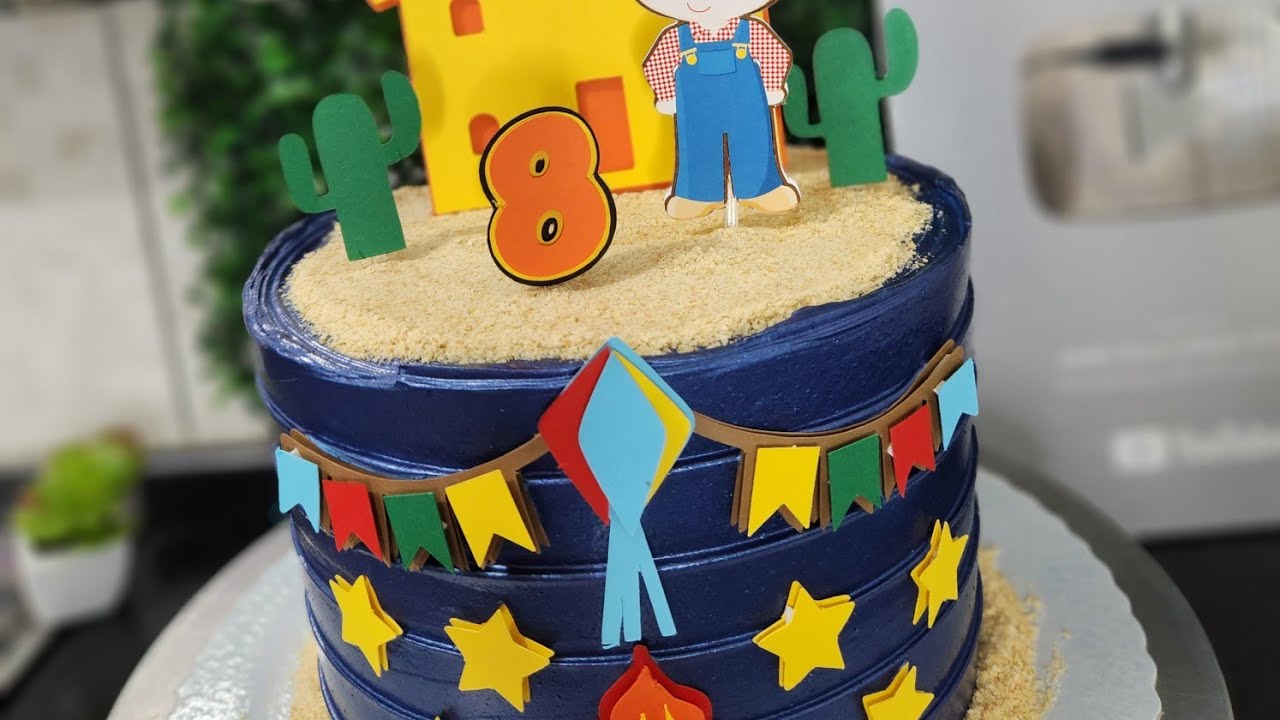 BOLO FESTA JUNINA | BOLO LINDO E FÁCIL | ATELIÊ DOCE - LIDIANE OLIVEIRA