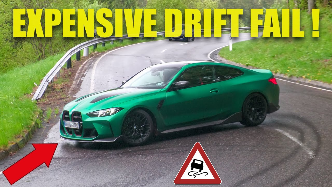 Cars Around The Nürburgring in RAIN! CRAZY BMW M DRIFT FAILS, CLOSE CALL..
