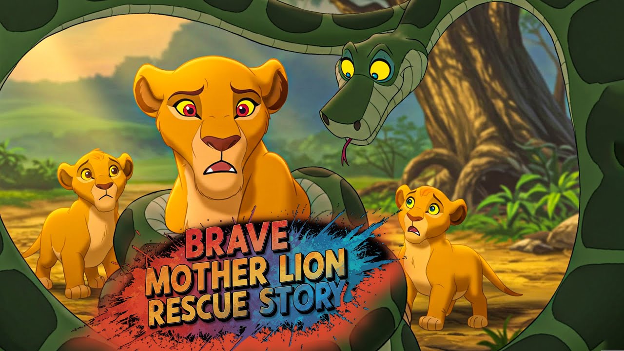 Brave Mother Lion Rescue Story In English | Giant Anaconda | Animal Rescue Story