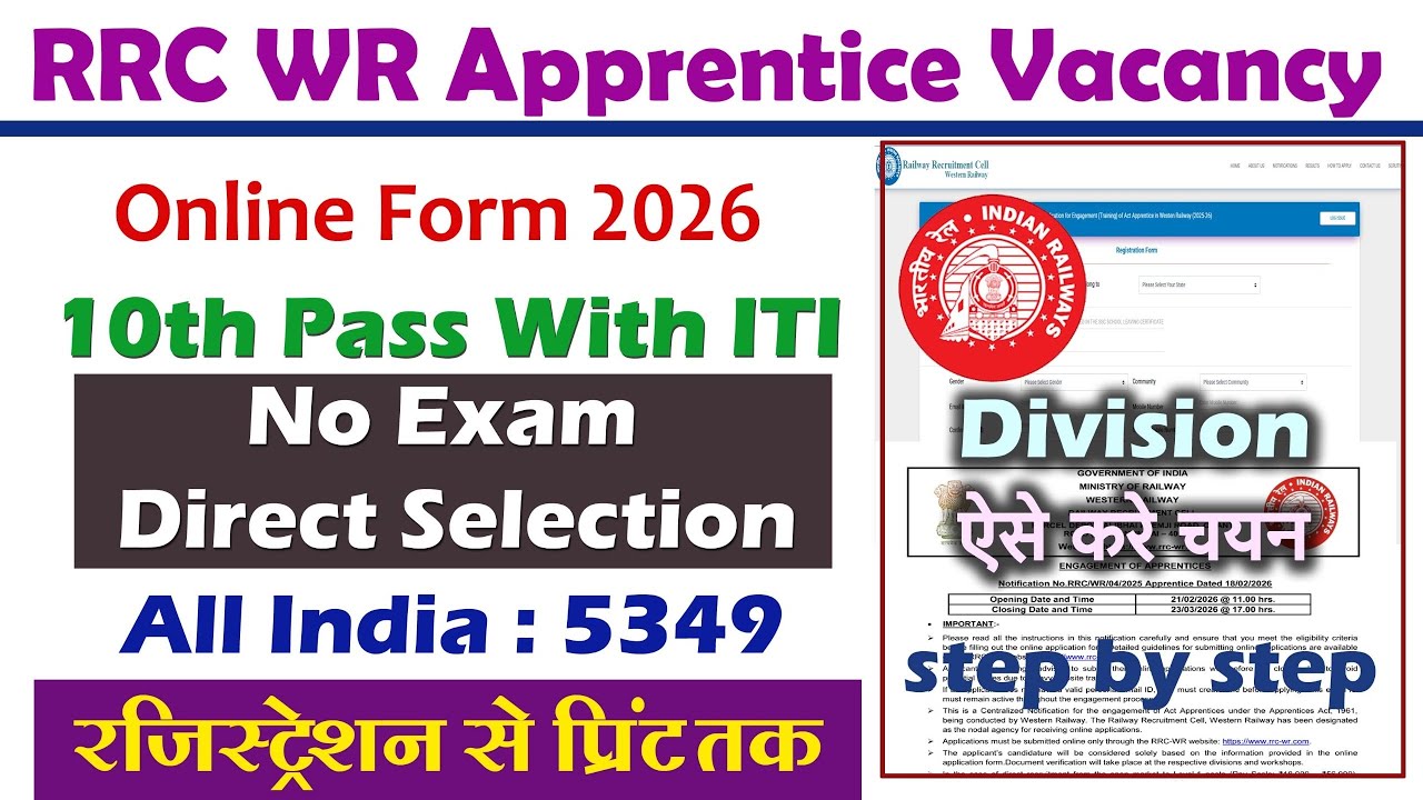 RRC WR Apprentice Online form fill up 2026||RRC WR APPRENTICE VACANCY||How to fill RRC Apprentice||