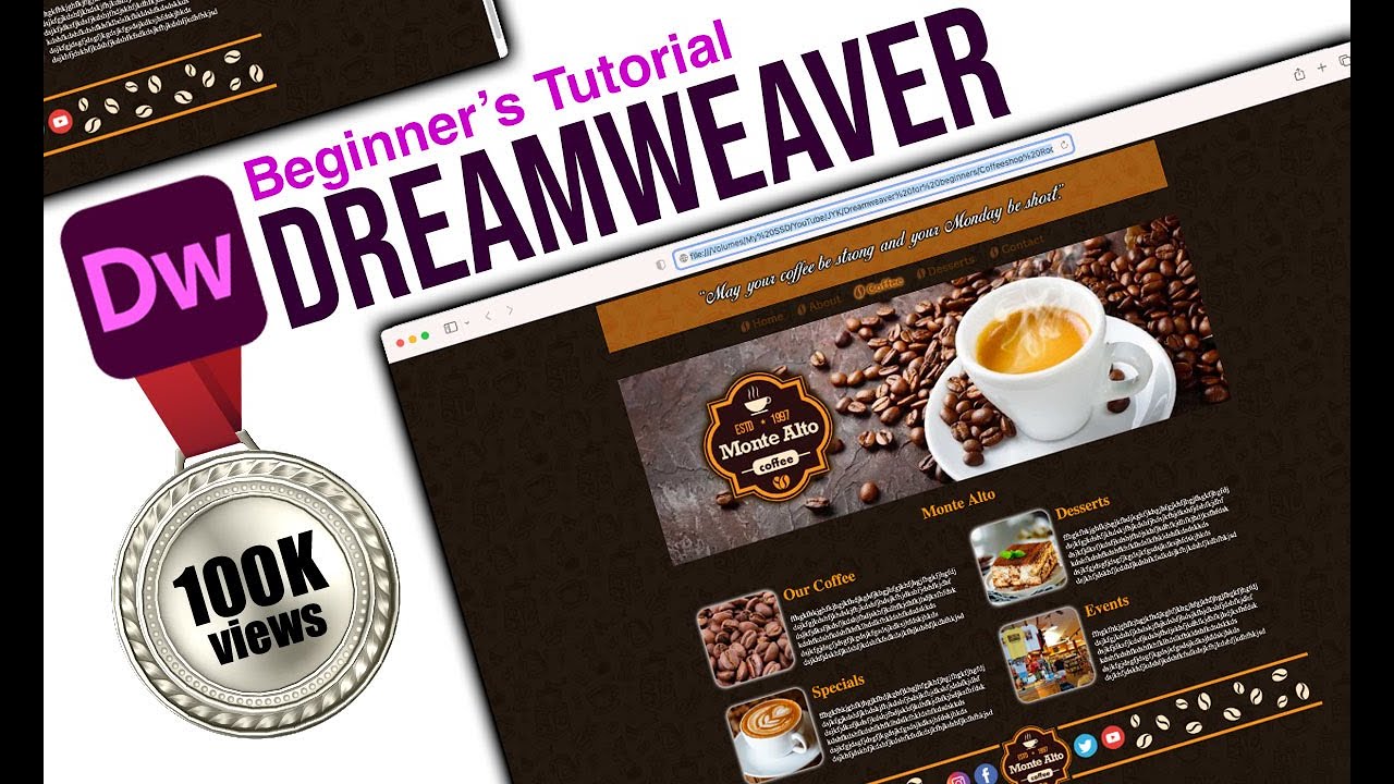 [100K views]Dreamweaver Beginner's Tutorial - Create first Webpage