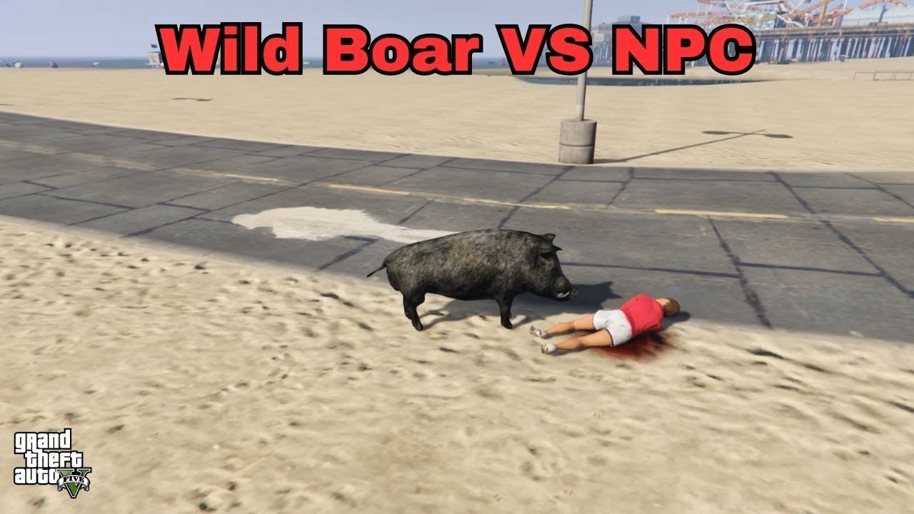 WILD BOAR vs NPC | GTA 5 | EPIC KILL | #gta5 #gta