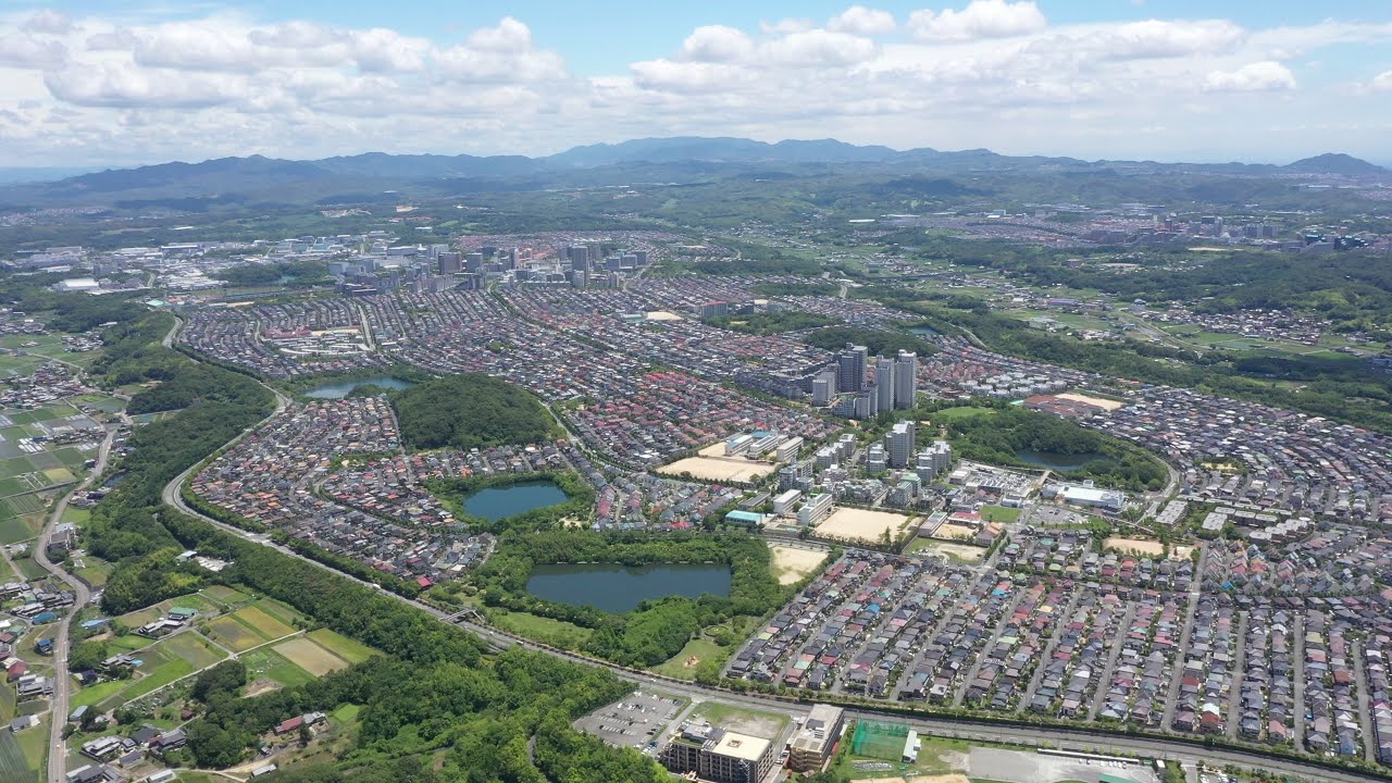 兵庫県神戸市西区西神中央をぐるり一周空撮 Seishin-chūō Nishi-ku Kobe Hyogo Japan