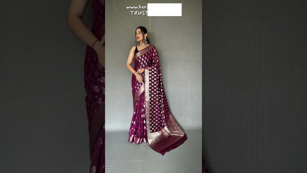 Wedding Party Wear Soft Silk Saree With  Rose Gold Zari Elegant Motifs #saree #trendy