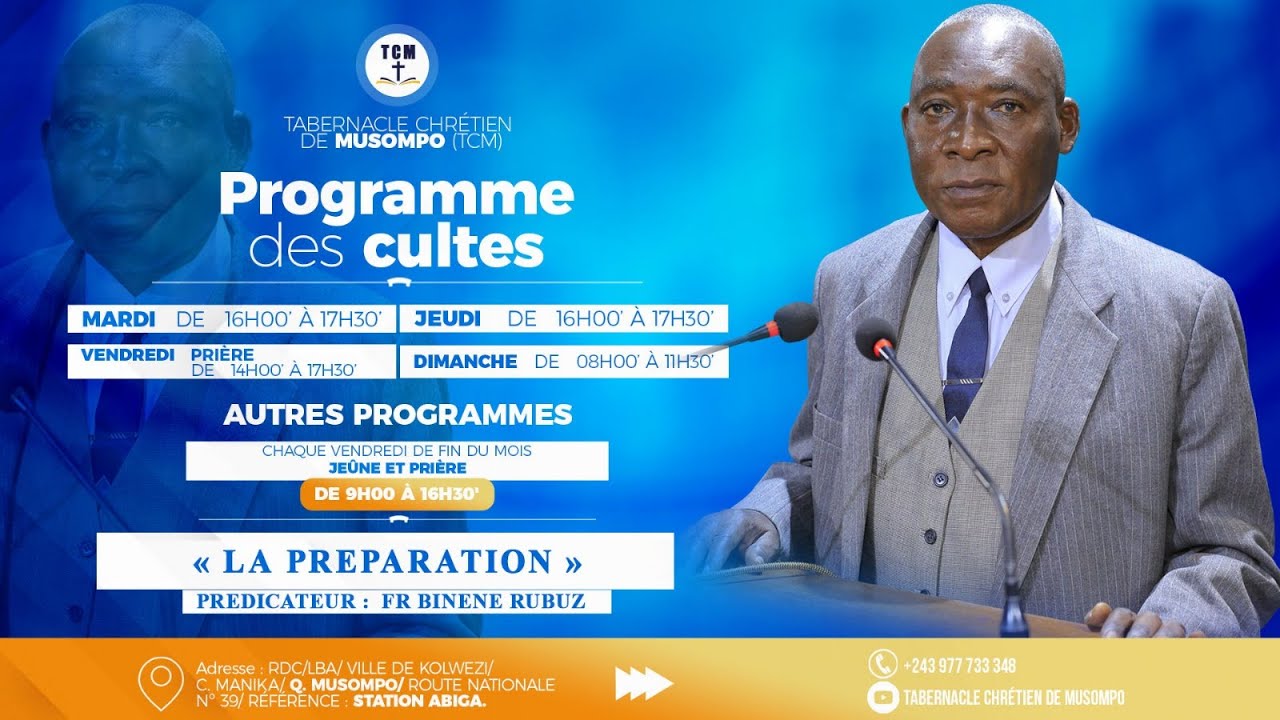DIMANCHE 18 JANVIER 2026,  : THÈME : LA PRÉPARATION  AVEC frère Rubuz  BINENE