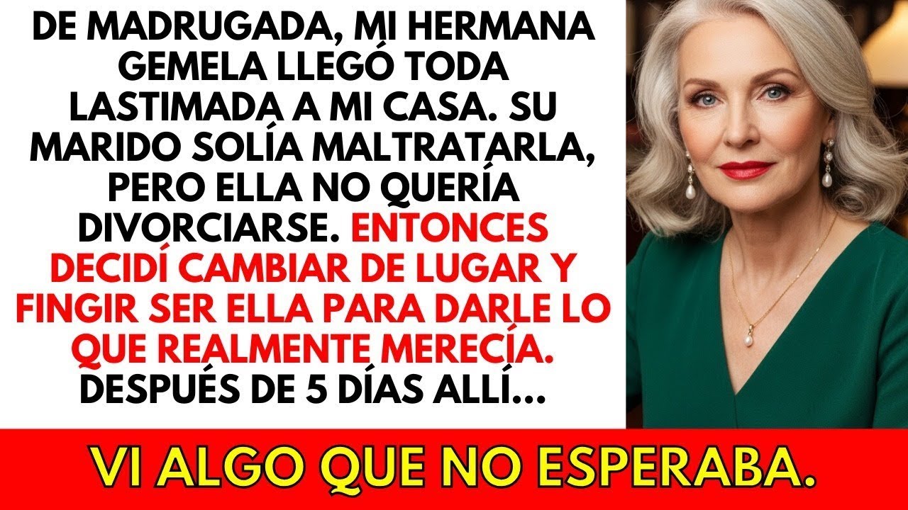 Mi hermana gemela llegó herida a las 3 de la madrugada, así que decidí cambiar de lugar con ella.