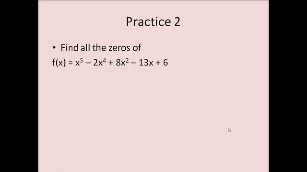 Using the Fundamental Theorem of Algebra