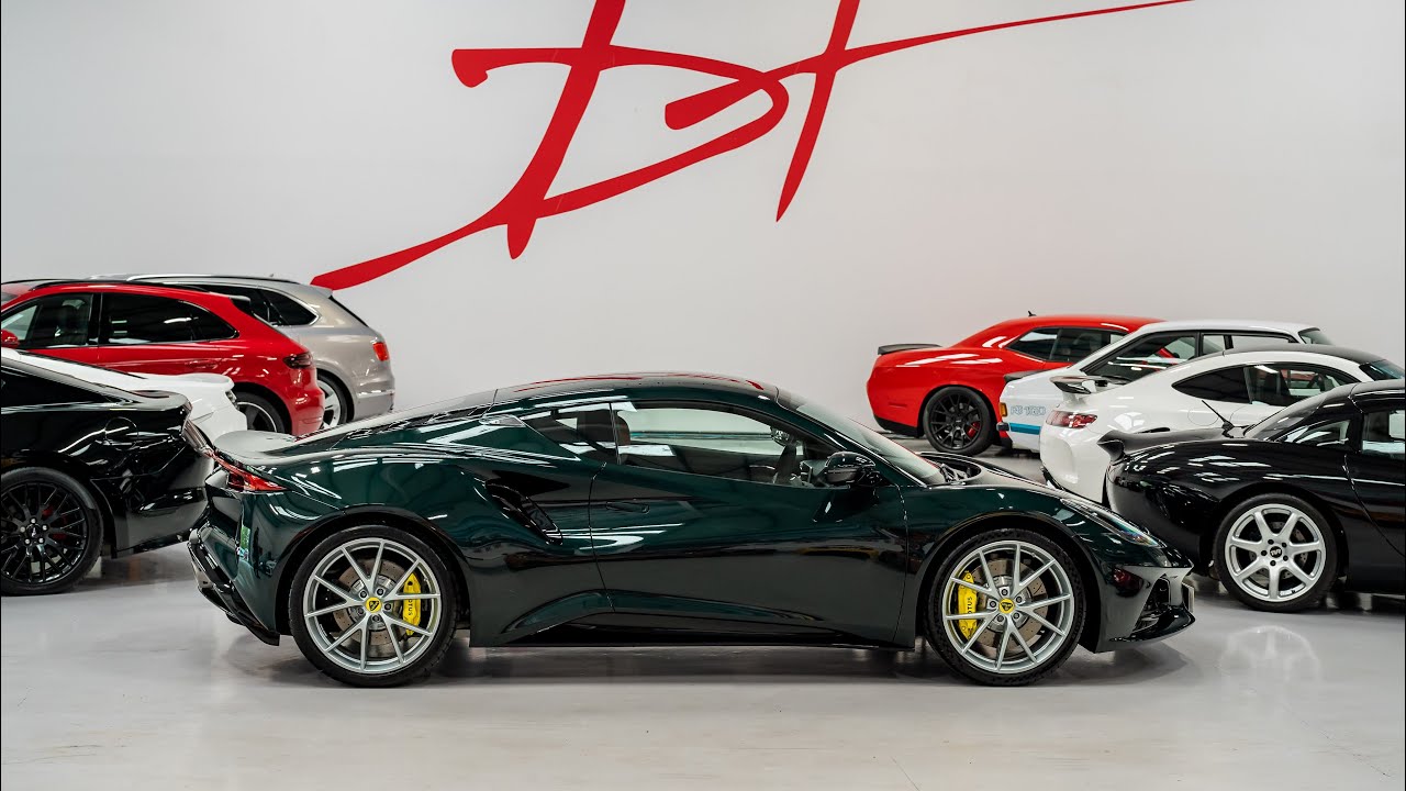 Green over Tan Lotus Emira first edition with silver wheels