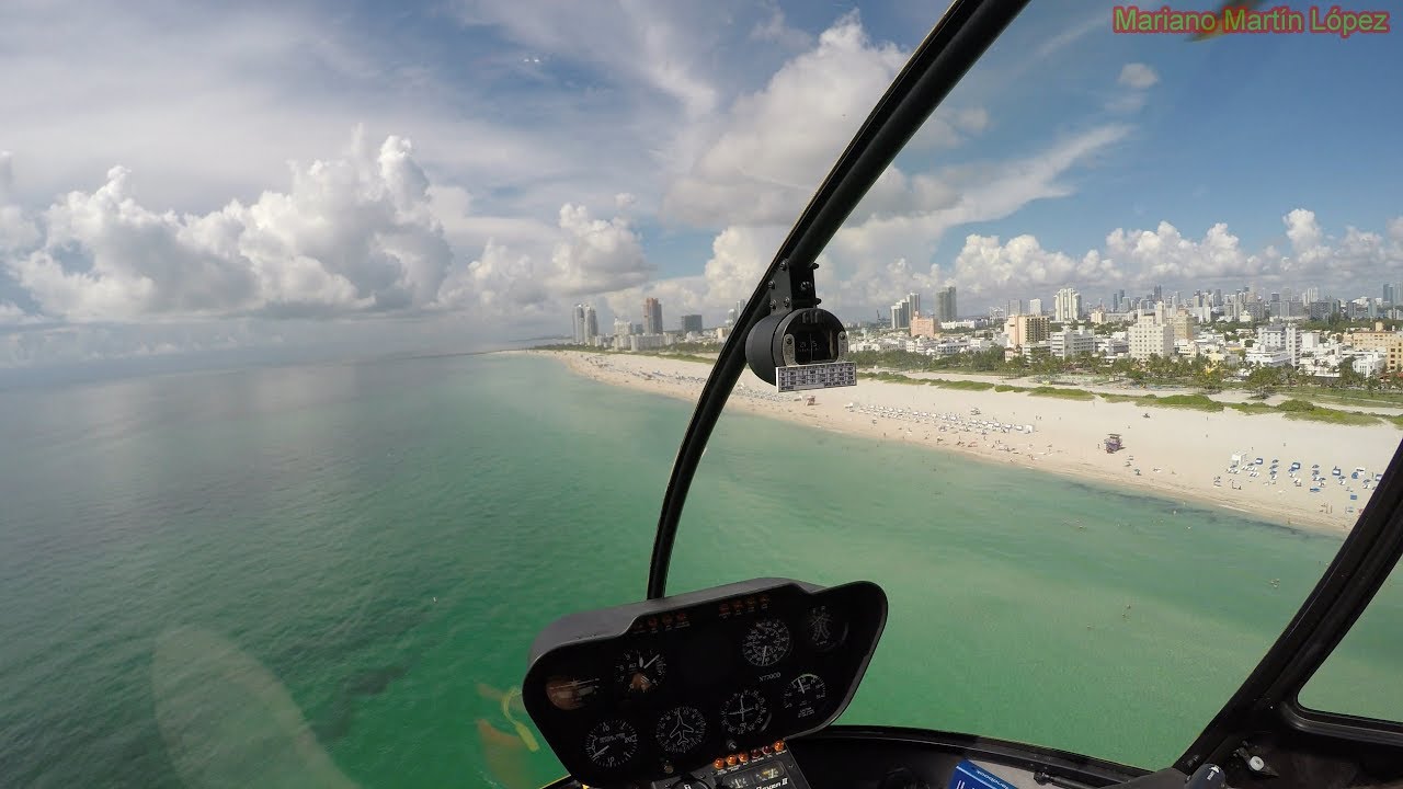 Helicopter tour Miami - 4K - Helicopter ride in USA