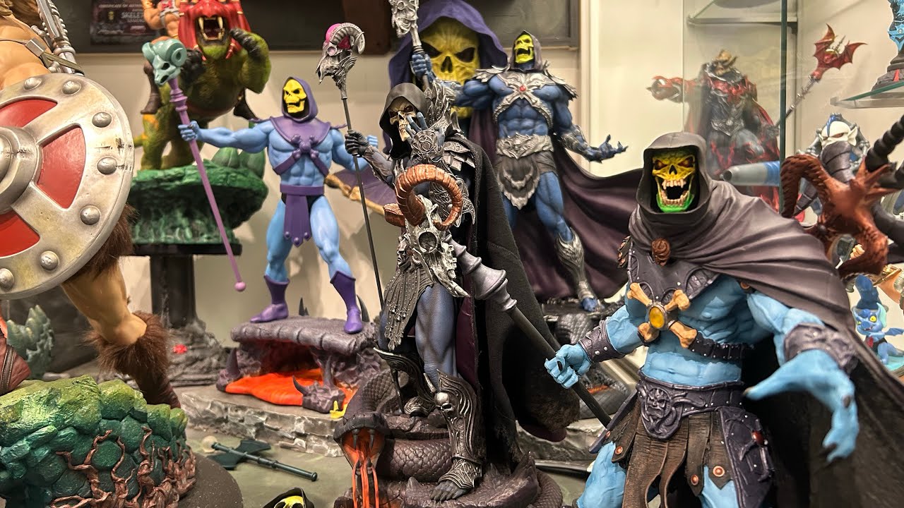 Quick review of Tweeterheads Skeletor maquette and comparing 4 different Skeletor statues .