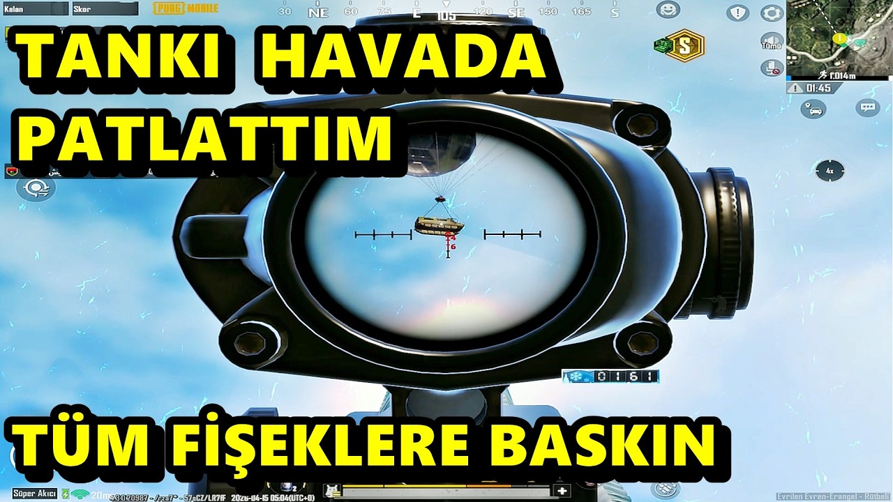 HAVADA TANK PATLATTIM ! T&Uuml;M FİŞEKLERE BASKIN  BATUR GAME SOLO SQUAD PUBG MOBİLE