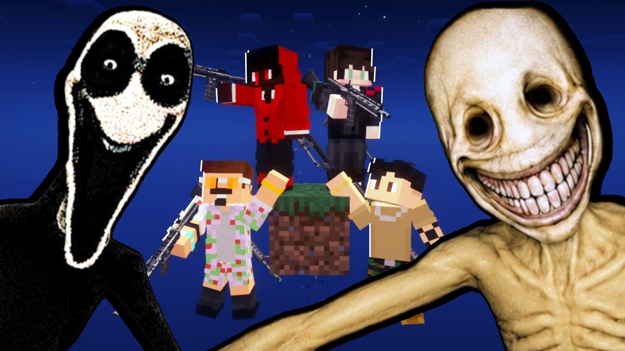 4 Idiots Add Guns To One Block Horror Minecraft