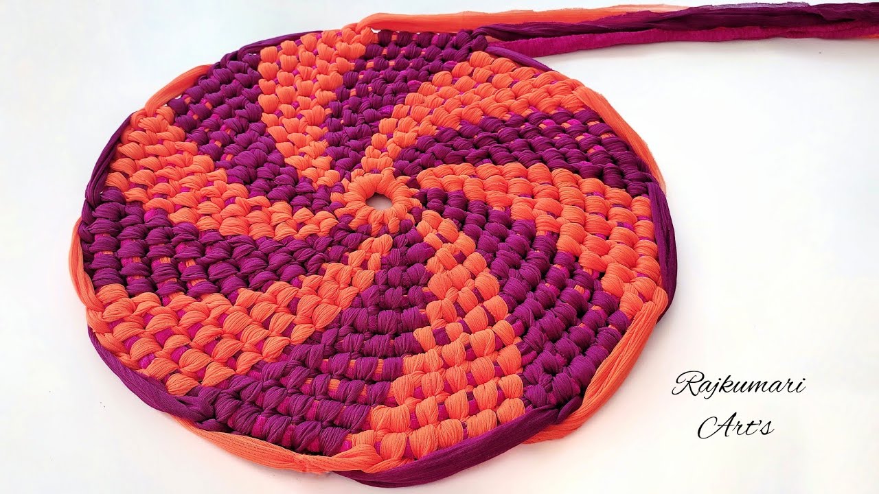 गोल पायदान बनाने का आसान तरीका, Super beautiful doormat, Safety pin doormat, Rajkumari Art's ✨