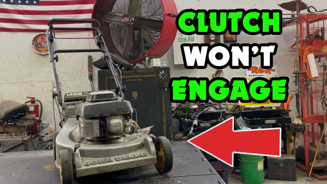 ANCIENT John Deer 14SB Push Mower - Clutch Won't Engage - Easy Fix