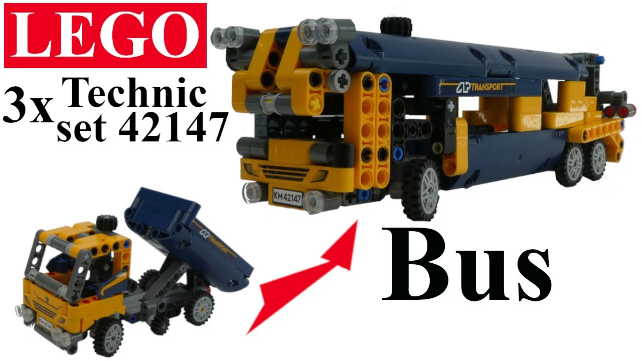 3x LEGO Technic set 42147 conversion to Bus  (DIY and TUTORIAL)