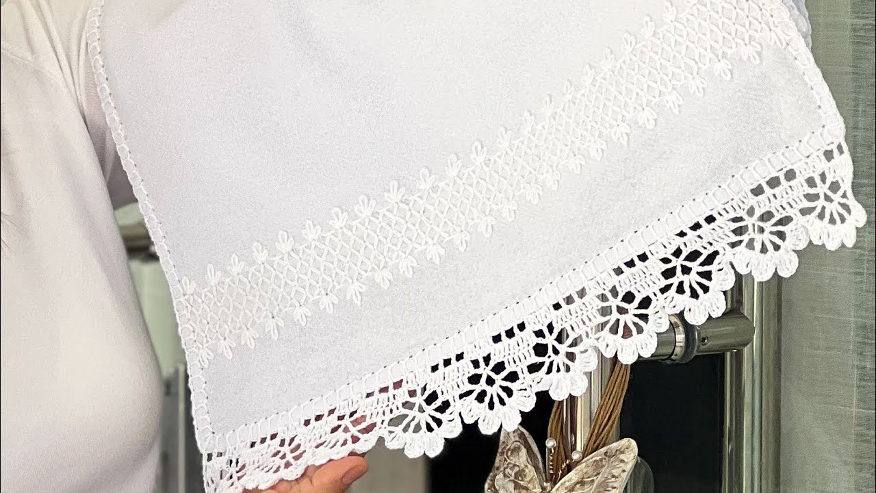 Como fazer um barrado desfiado e bordado para pano de prato!