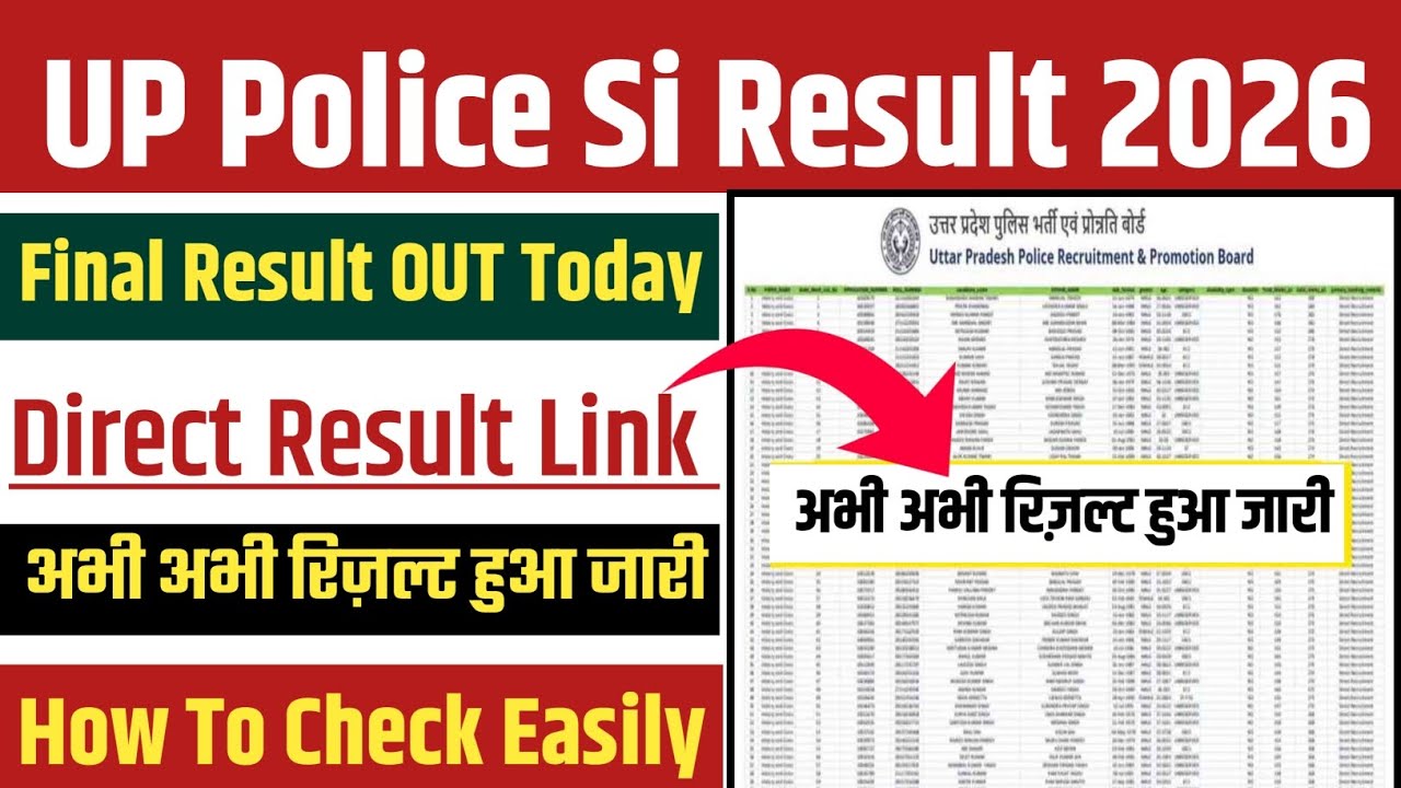 UP Police Si Result 2026 OUT🔴UP Police Si Result 2026 Kaise Check Kare🔴UP Police Si Result 2026 Out 