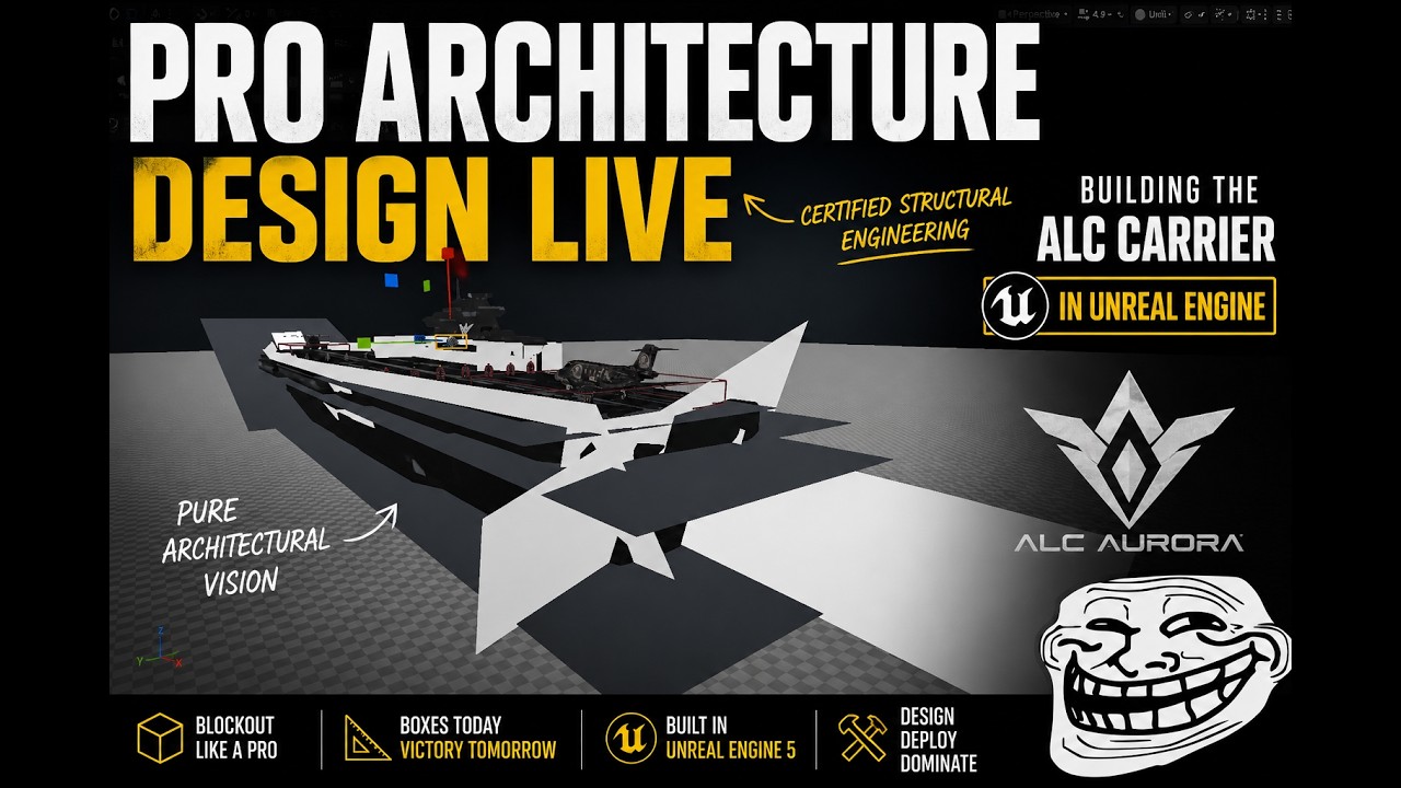 PRO Architecture Design LIVE | Building the ALC Aircraft Carrier in Unreal Engine 5
