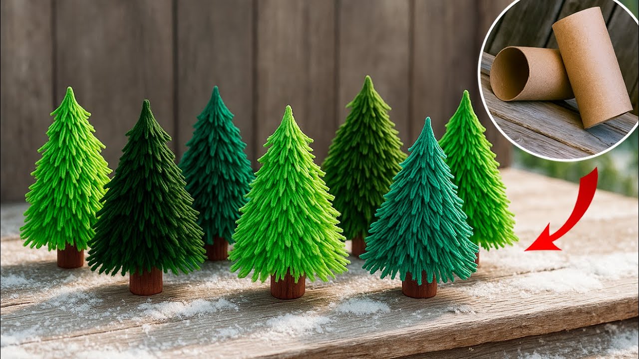 10 елочек за один вечер!🎄Чудесные мини-ёлочки своими руками 🎀 Быстро, просто и бюджетно!💚