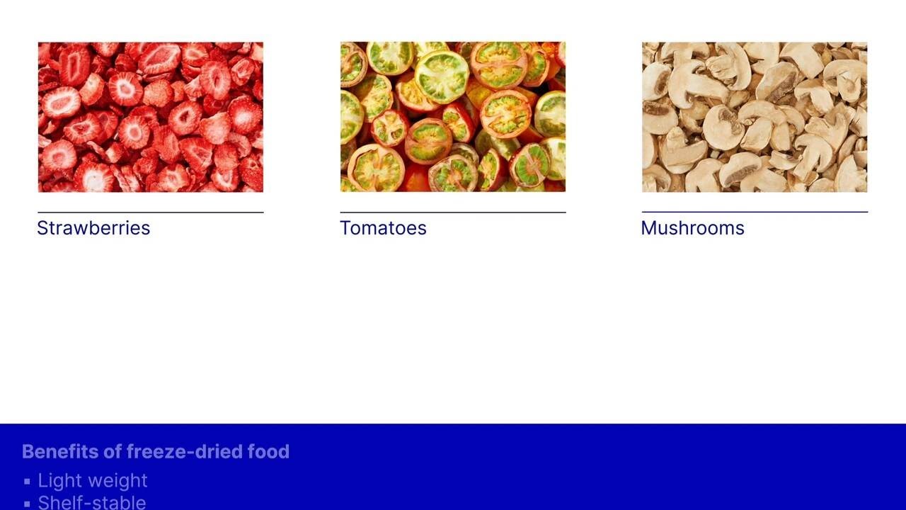 Freeze drying solutions for food