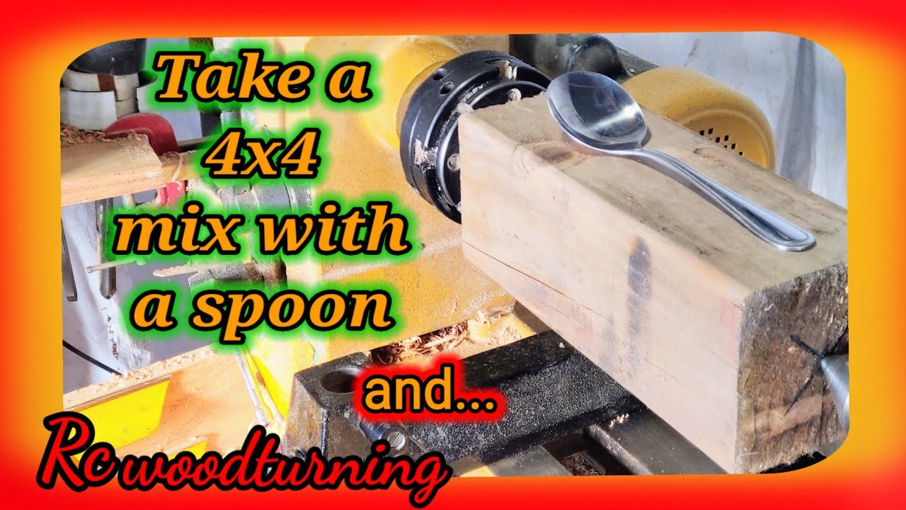 wood turning a 4 x 4 (and the spoon). 2023