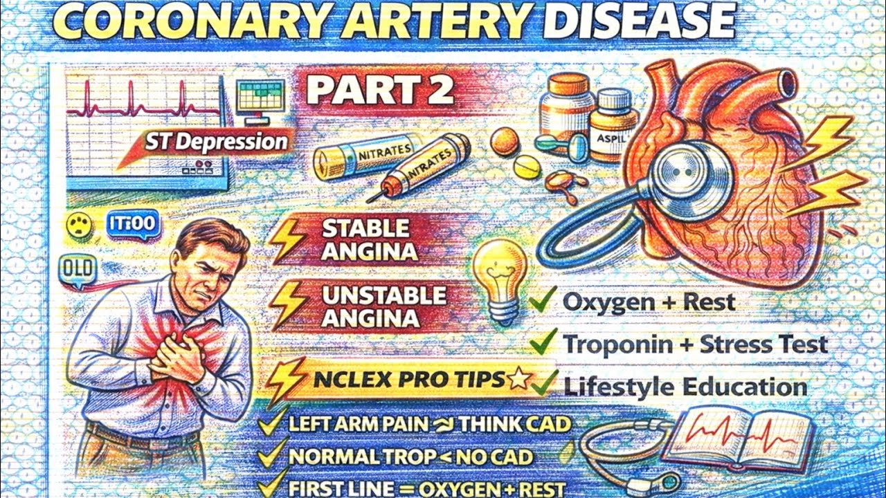 Coronary Artery Disease (CAD) (part -2)| Clinical Manifestations, Diagnosis & Nursing Care | NCLEX