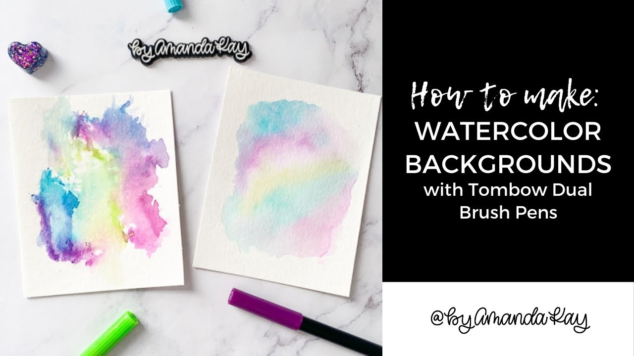 Watercolor Backgrounds with Tombow
