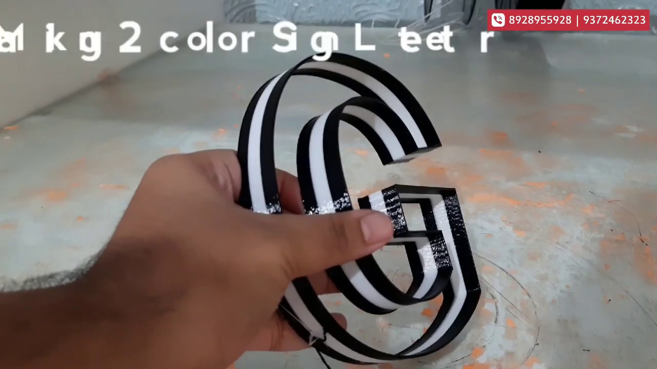 Two color sign letter | signmaker | 3D channel letter shell printer | Embossed acrylic board