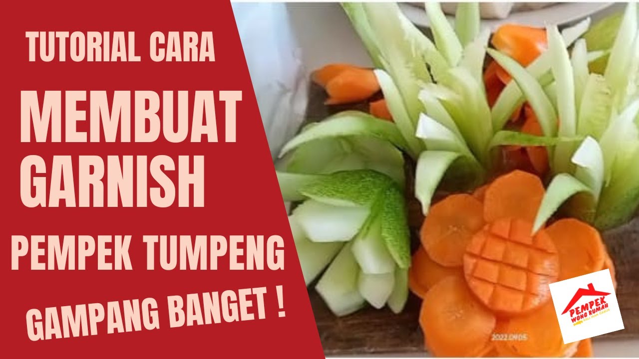 Tutorial Cara Membuat Garnish Tumpeng Pempek Palembang dari timun dan wortel, mudah! pakai pisau bia