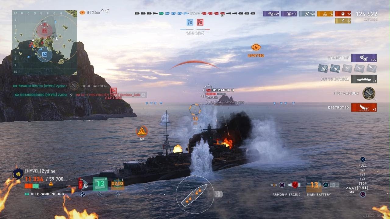 Bismarck B Kiting From Brandenburg . World of Warships Legends