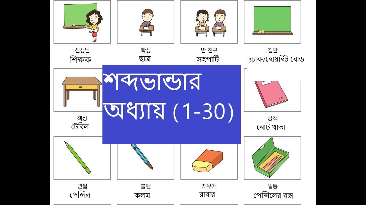 EPS TOPIK Book Word meaning Chapter 1-30 (ইপিএস টপিক বই শব্দার্থ 1-30)