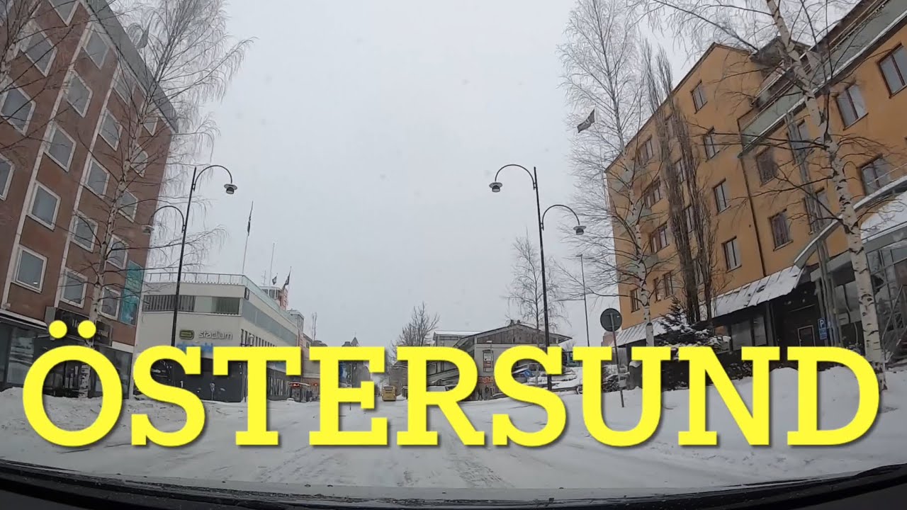 Östersund, Sweden. Dashcam video.