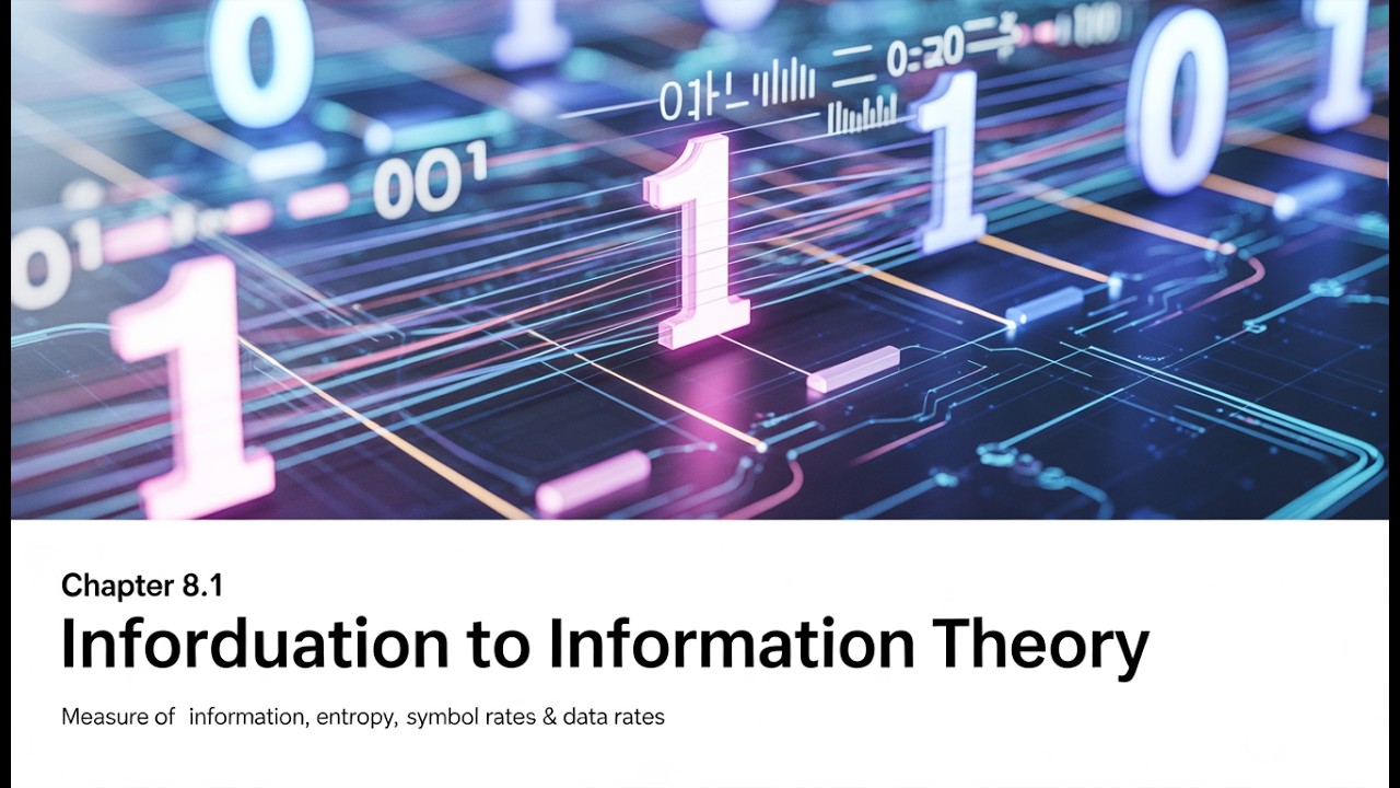 8.1 Introduction to information theory, measure of information, entropy, symbol rates and data rates