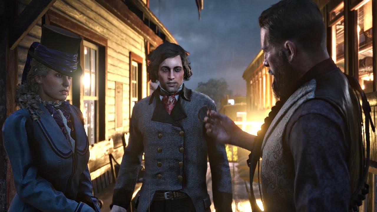 Red Dead Redemption 2 - Arthur Helps Braithwaite Couple Escape City & Rides Train (RDR2 2018)