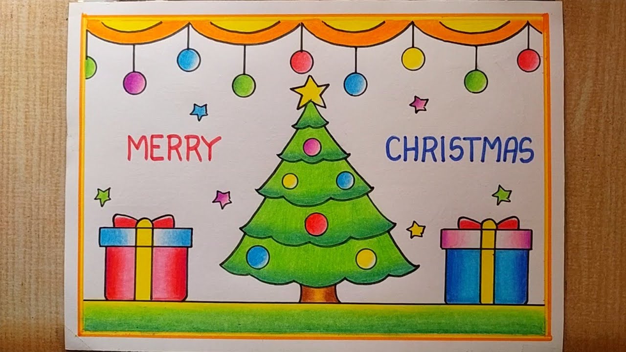 Merry Christmas drawing easy| Santa Claus drawing| Christmas Tree drawing| Merry Christmas poster