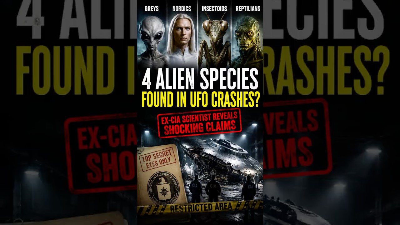 Ex-CIA Scientist Claims 4 Alien Species Were Found in UFO Crashes #scifishorts #alienabduction