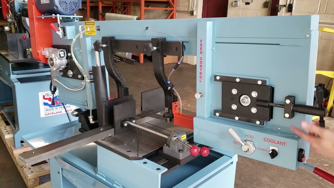 Roll-In Saw Horizontal band saw demo
