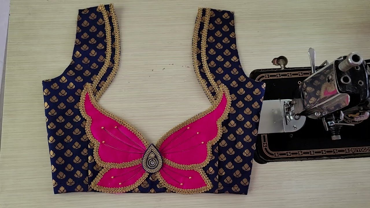 Beautiful designer butterfly back neck design | Cutting and stitching back neck design