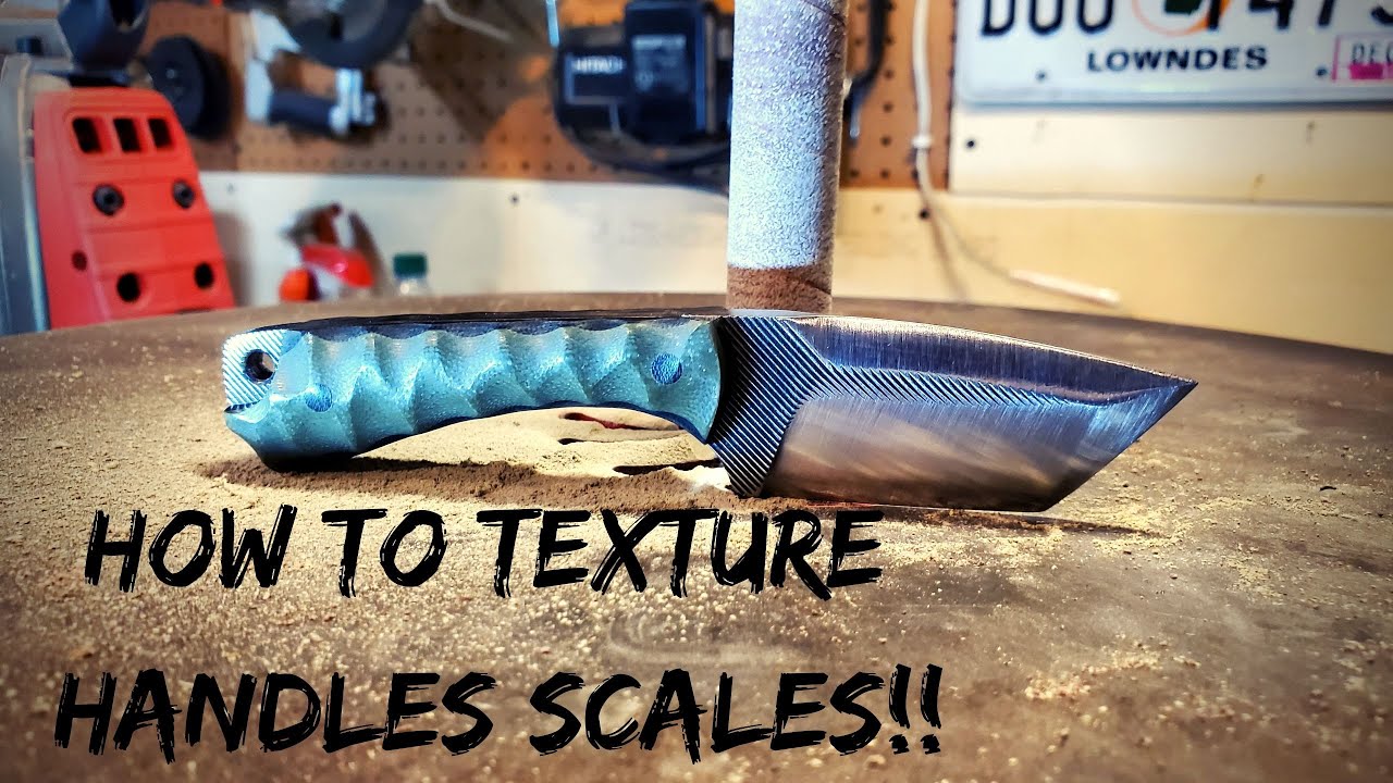 How to Texture G10 Handle Scales | Knife Making | Vlog