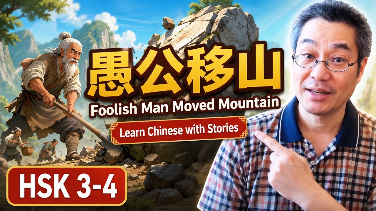 Chinese short story 83 |愚公移山 Foolish Old Man Moved Mountains | HSK 3-4 | 听故事学中文 | 中文短篇故事