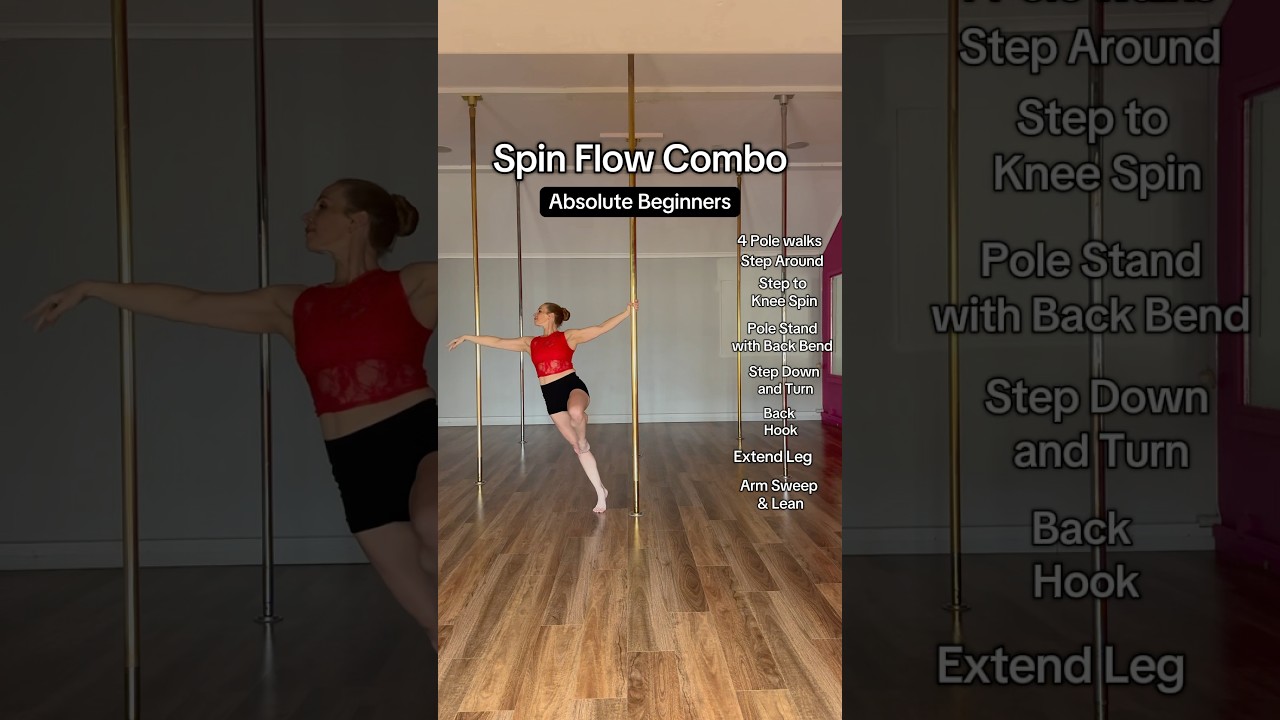 Absolute Beginner Pole Dance Combo Spin Pole for Beginners | Start Pole Dancing #shorts