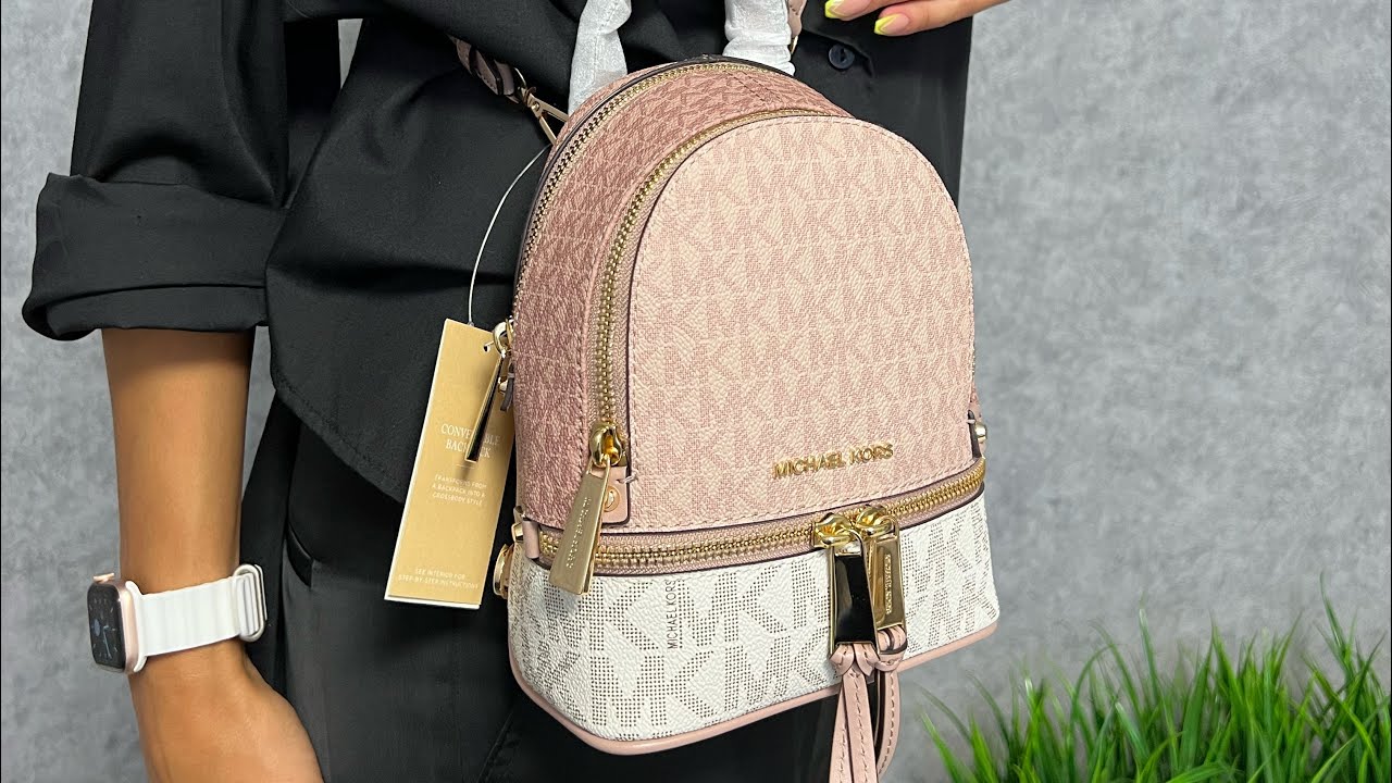 Распаковка MICHAEL KORS Rhea Mini Color-Block Logo Backpack