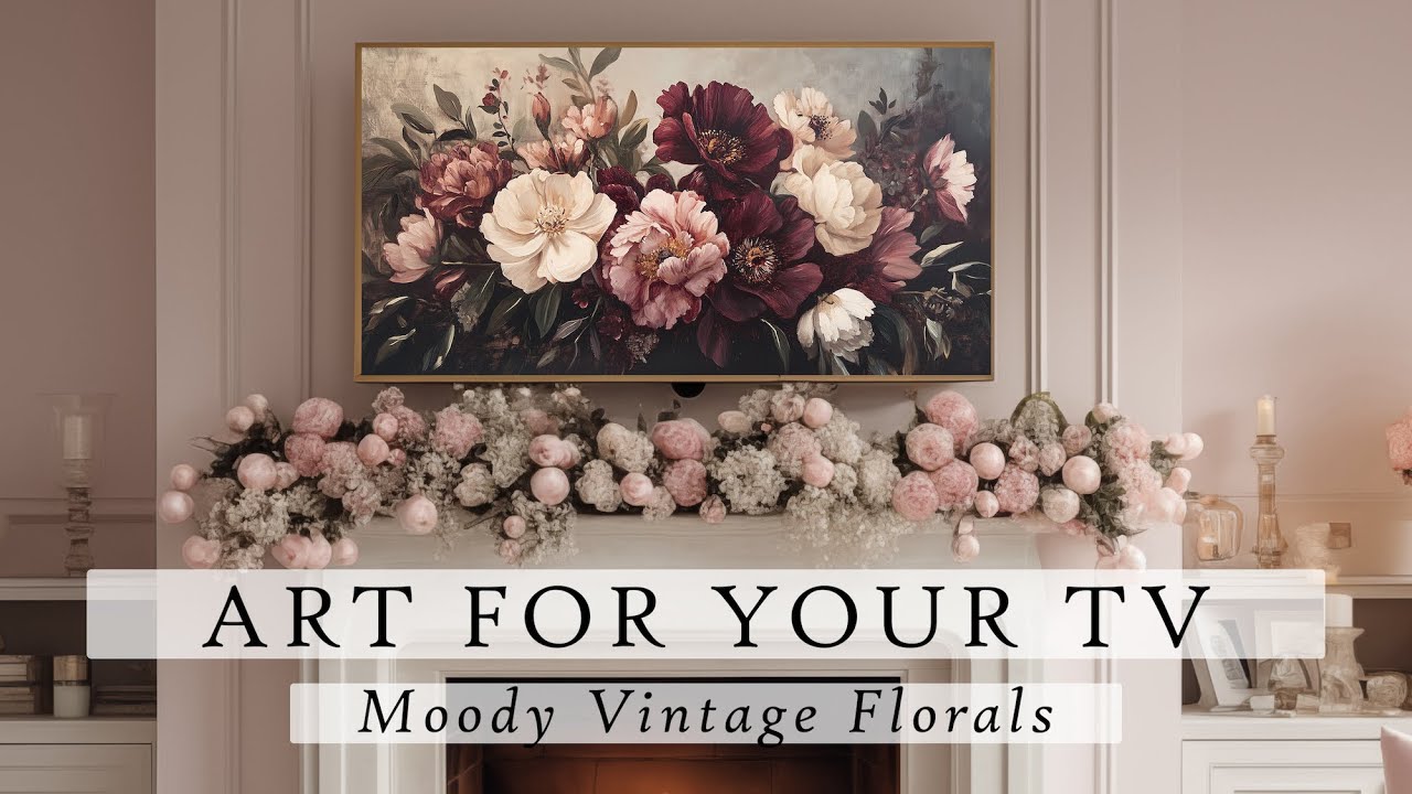 Moody Vintage Florals Art For Your TV | Vintage Art TV | TV Art Slideshow | TV Art | 4K | 3 Hours