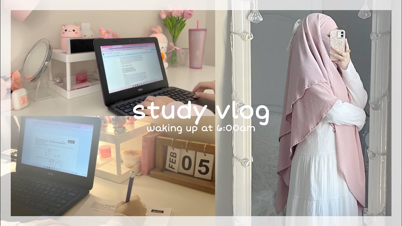 ౨ৎ muslimah study vlog | school, homework, studying for a test, routine