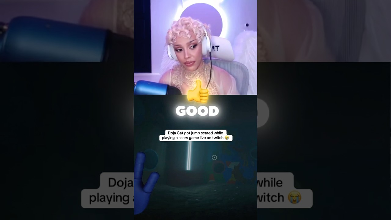 Doja Cat got jump scared while playing a scary game live on twitch 😭 #dojacat #shorts