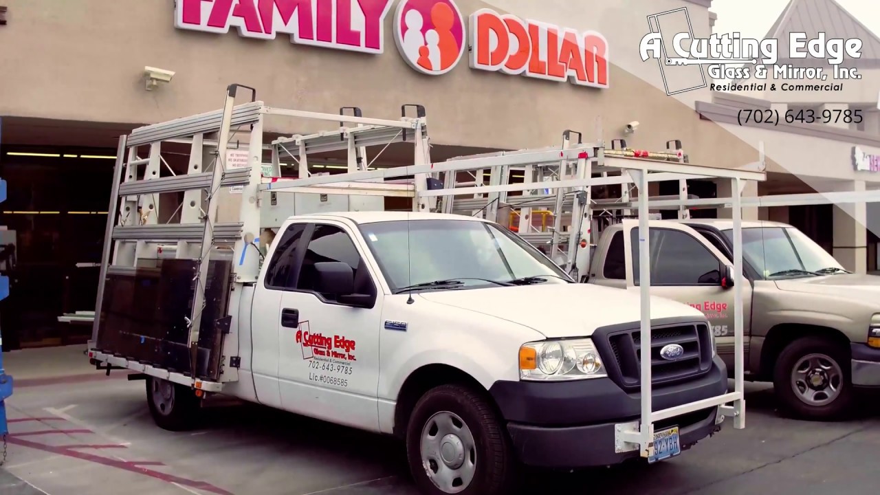 Commercial Glass Storefront Installation - Family Dollar Project By A Cutting Edge Glass & Mirror