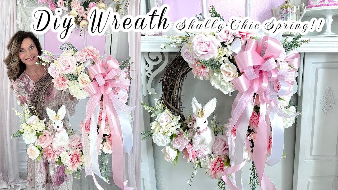 🌸NEW!!! DIY ~Stunning!!~ SPRING/EASTER LARGE WREATH + BOW~Shabby Chic 🌸Olivia's  Romantic Home DIY