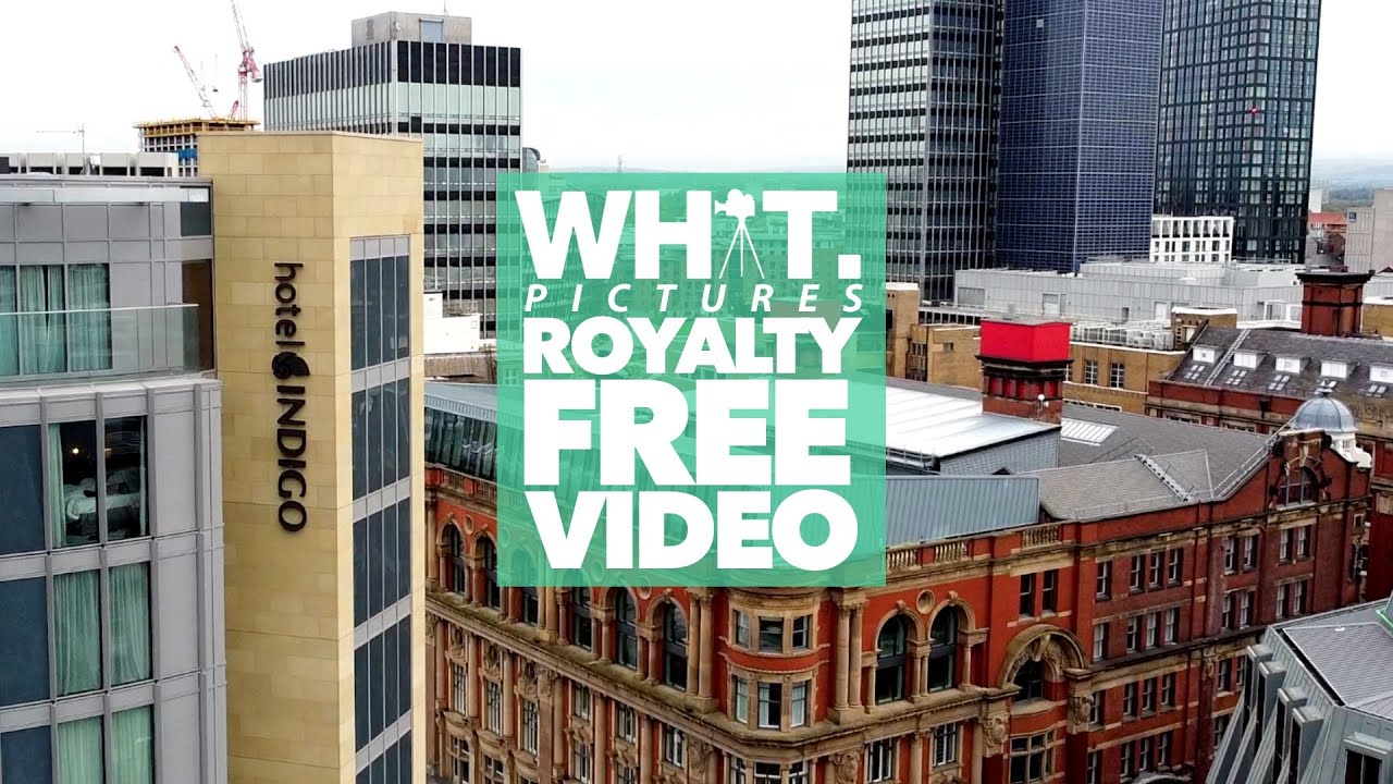 Manchester City Centre Drone Aerial Video [Free to Use/No Copyright] YouTube Stock Footage | WSF