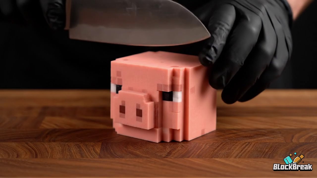 ASMR Minecraft Mob Heads Cut Open — Creeper, Enderman & More in Real Life!